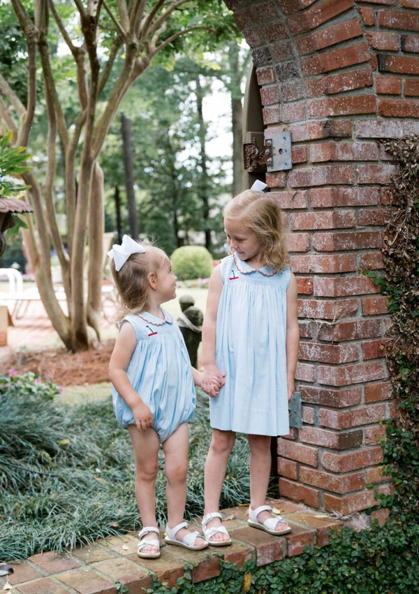 Ella Dress, Brentwood Blue Pique, Sailboat