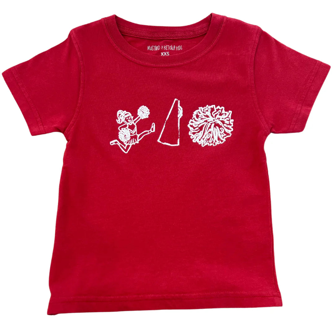 Short Sleeve Crimson/White Cheer Trio