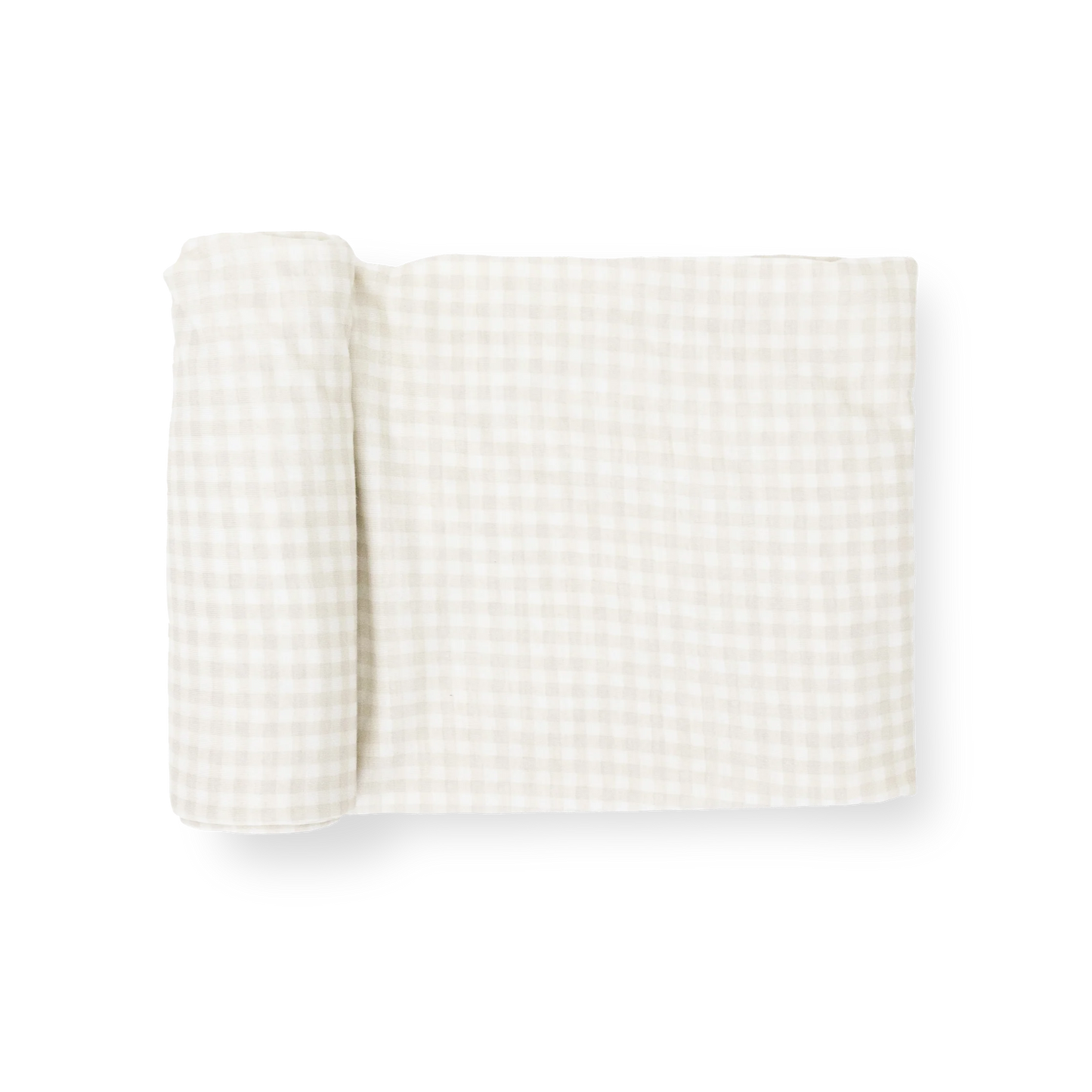 Stretch Knit Swaddle Blanket - Tan Gingham