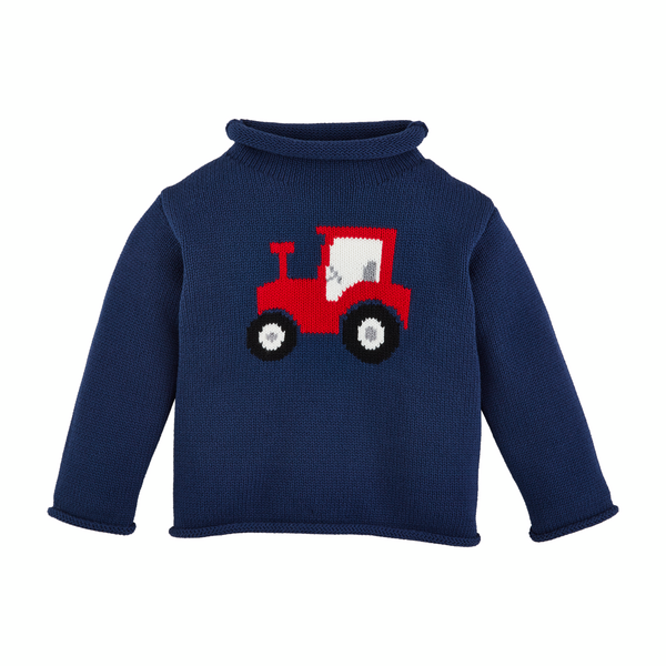 Tractor Rollneck Toddler Sweater