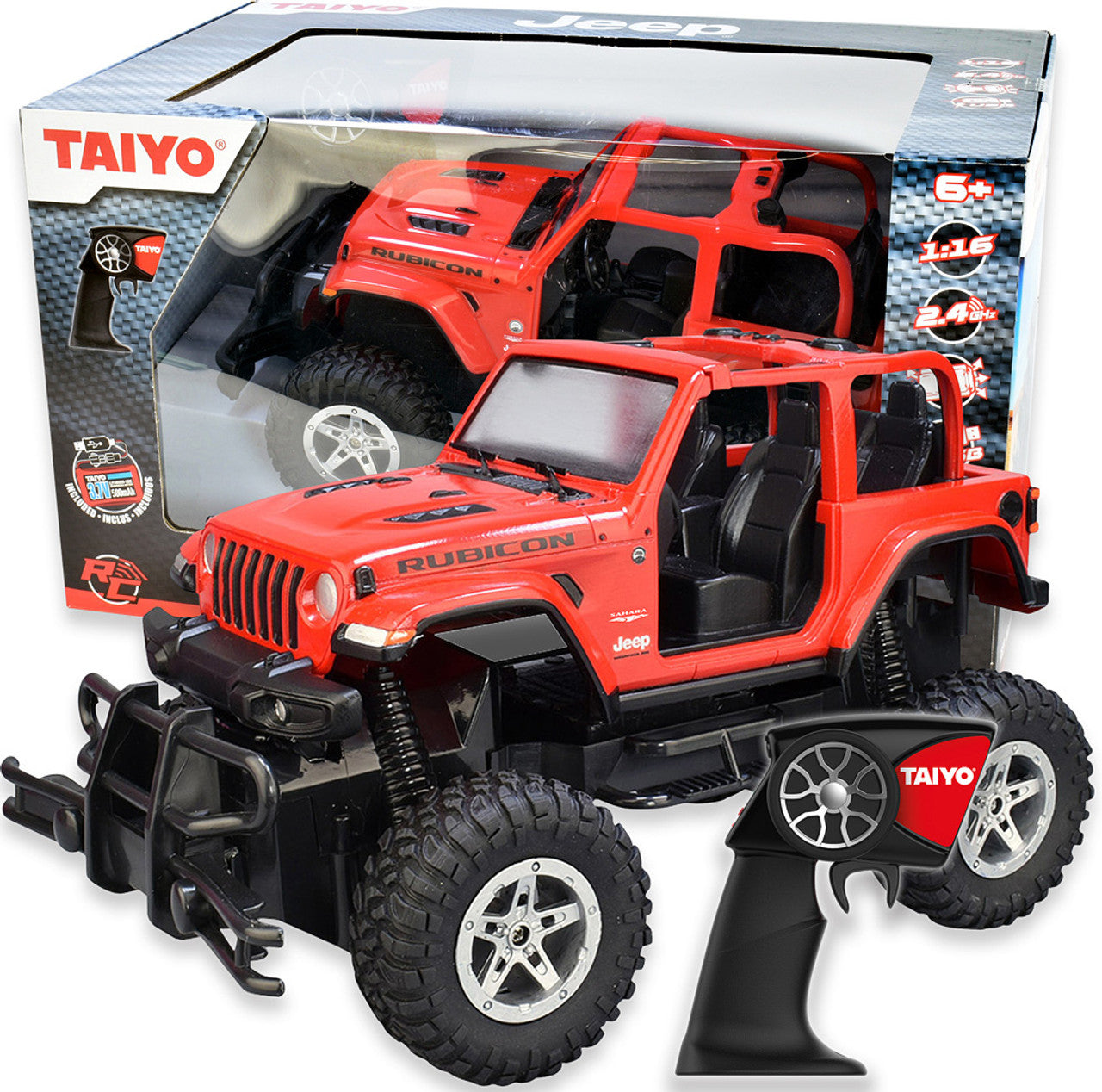 Taiyo Jeep Rubicon R/C 1:16 Scale Red