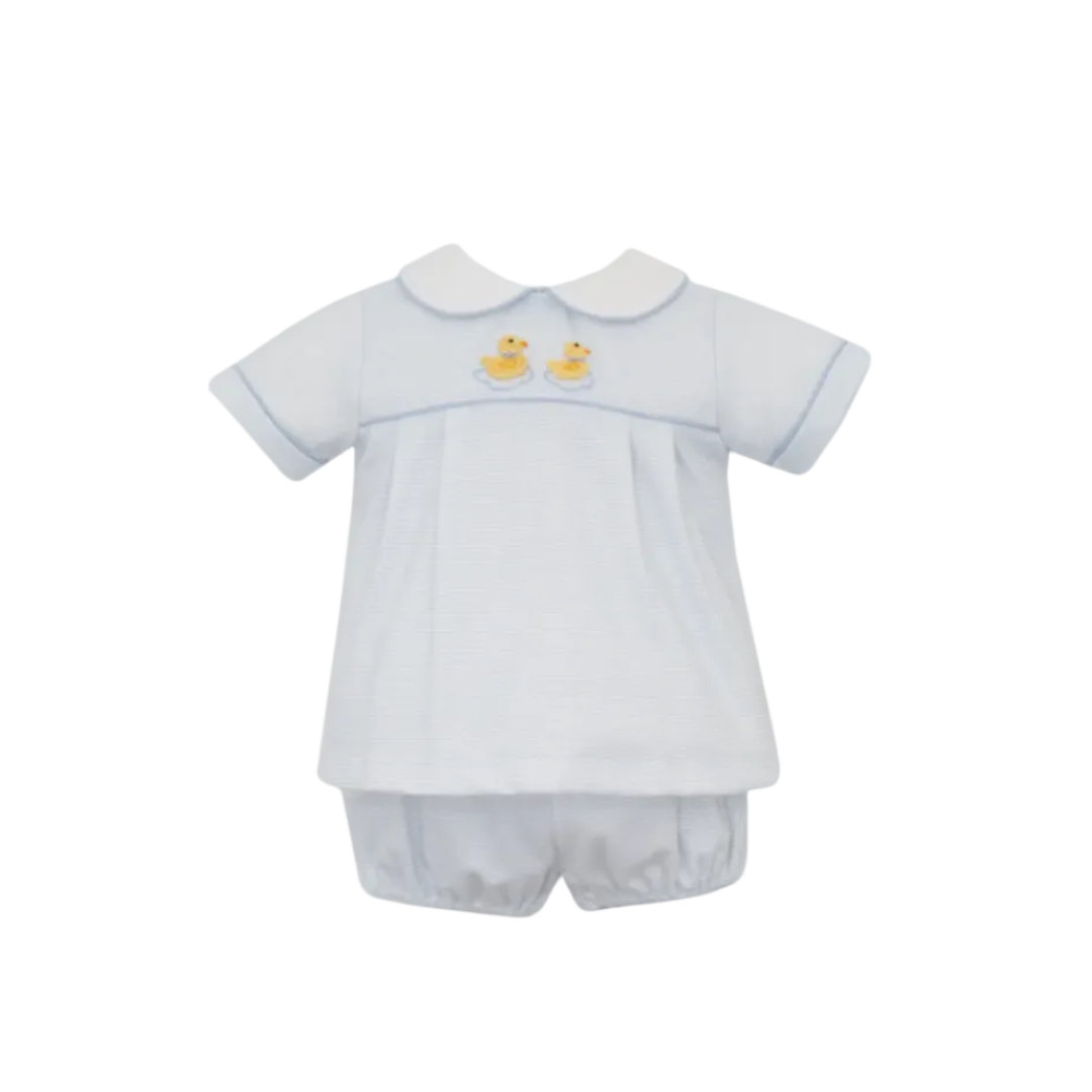 Duckling Boys Light Blue Knit Stripe Diaper Set