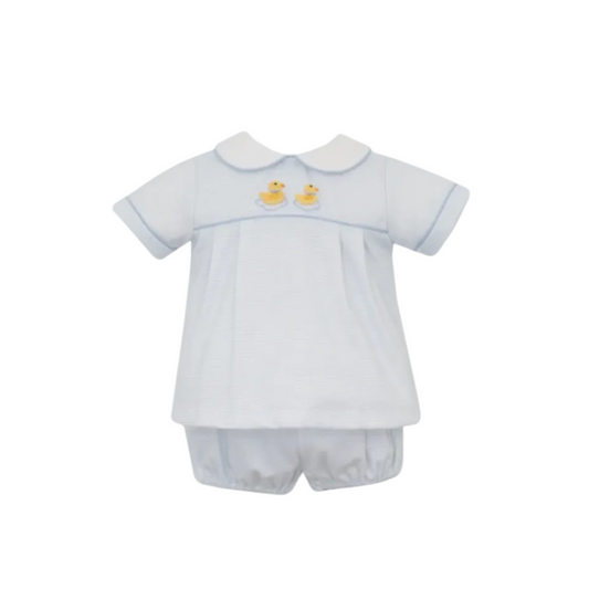 Duckling Boys Light Blue Knit Stripe Diaper Set