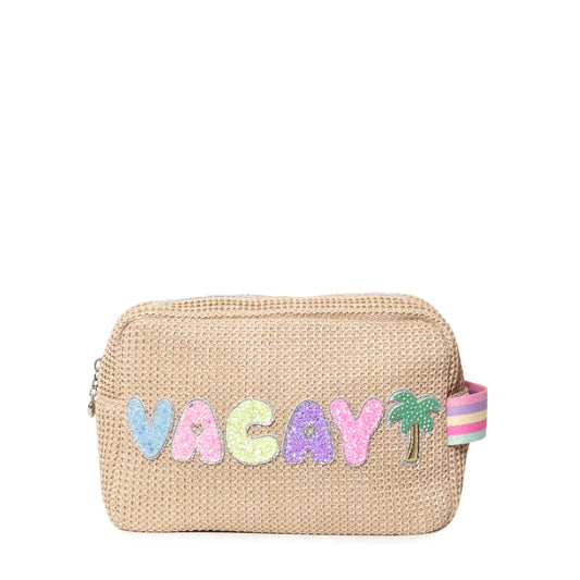 'Vacay' Straw Pouch