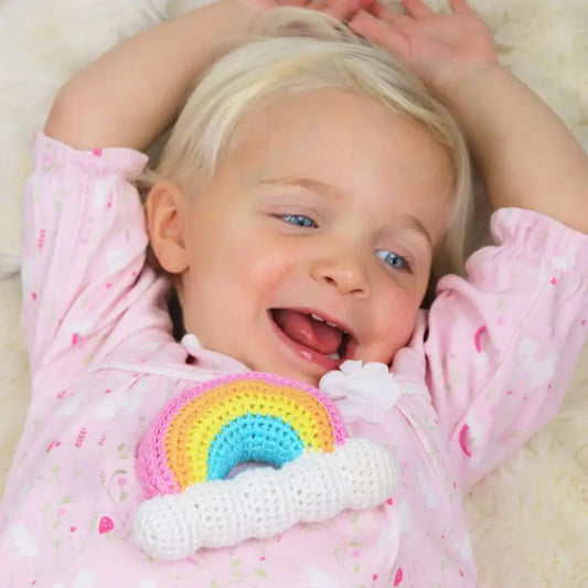 Rainbow Bamboo Crochet Rattle