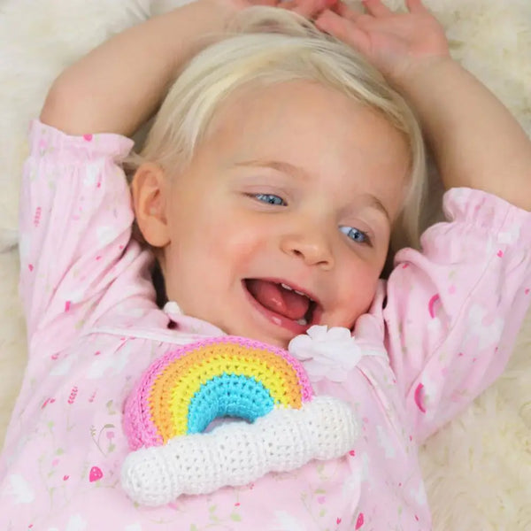 Rainbow Bamboo Crochet Rattle