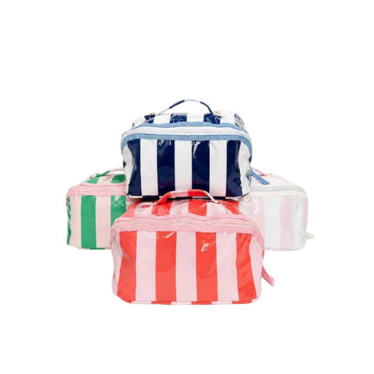 Gloss & Go - Colorful Stripe Wipeable Travel Cosmetic Case