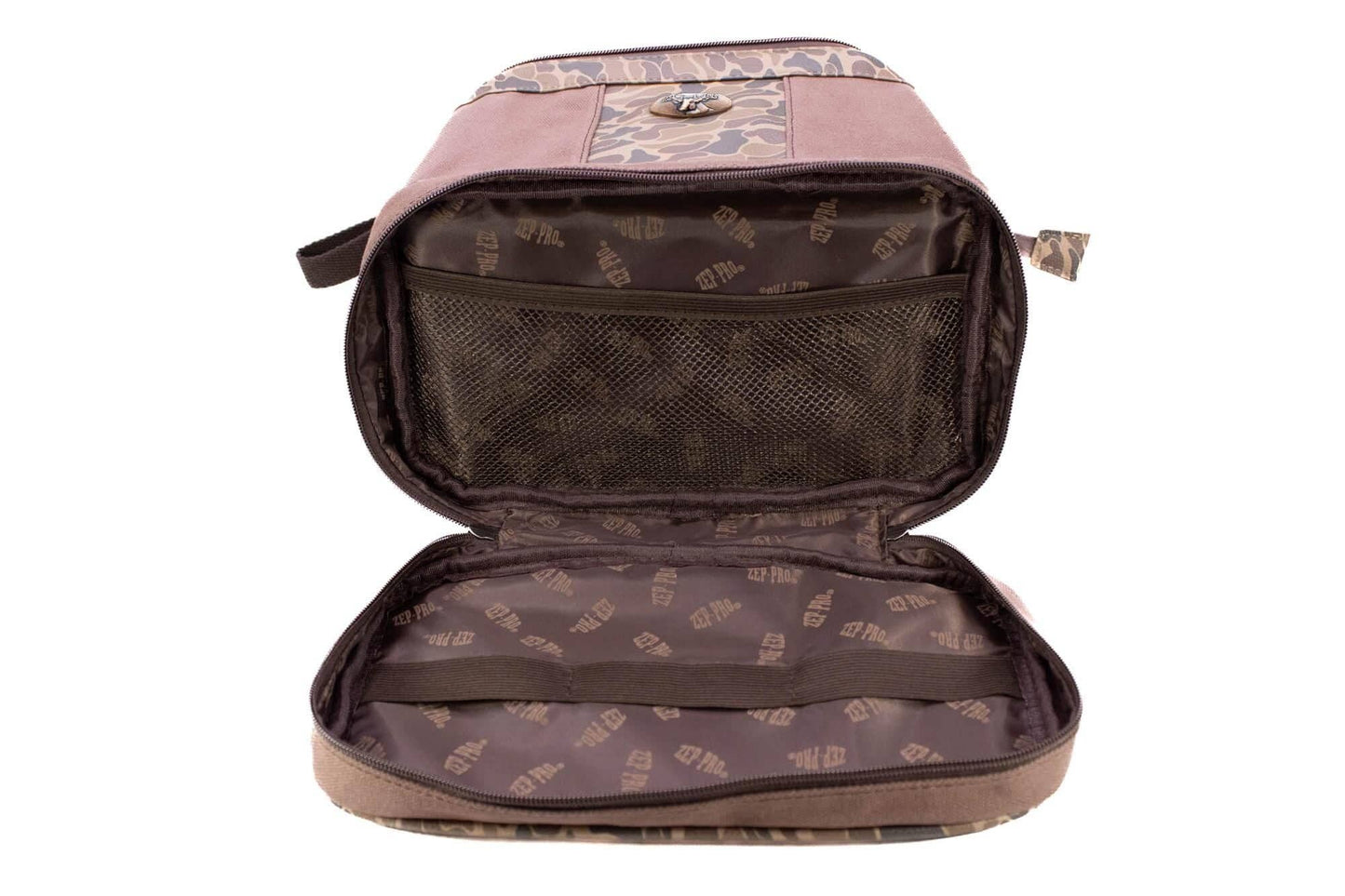 Shot Shell Brown Waxed Canvas Old School Camo Men's Toiletry Dopp Bag