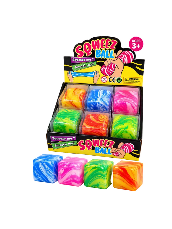 Marble Cube Squishy Stretch Toy (Soft + Stretchy)