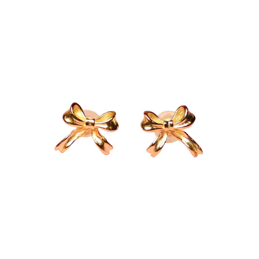 Soild Bow Gold Stud Earring