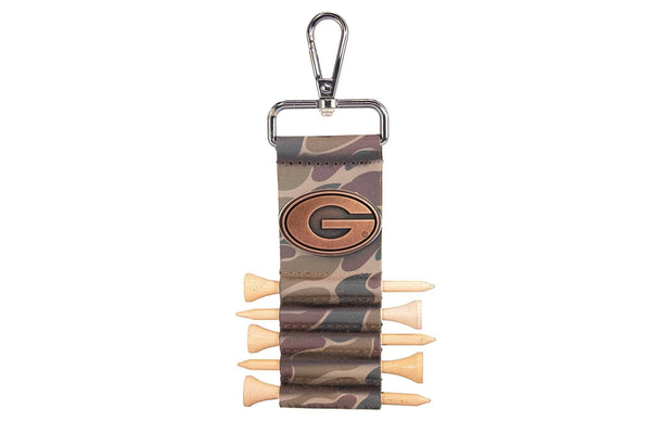 Georgia Bulldogs Leather Golf Ball and Tee Holder