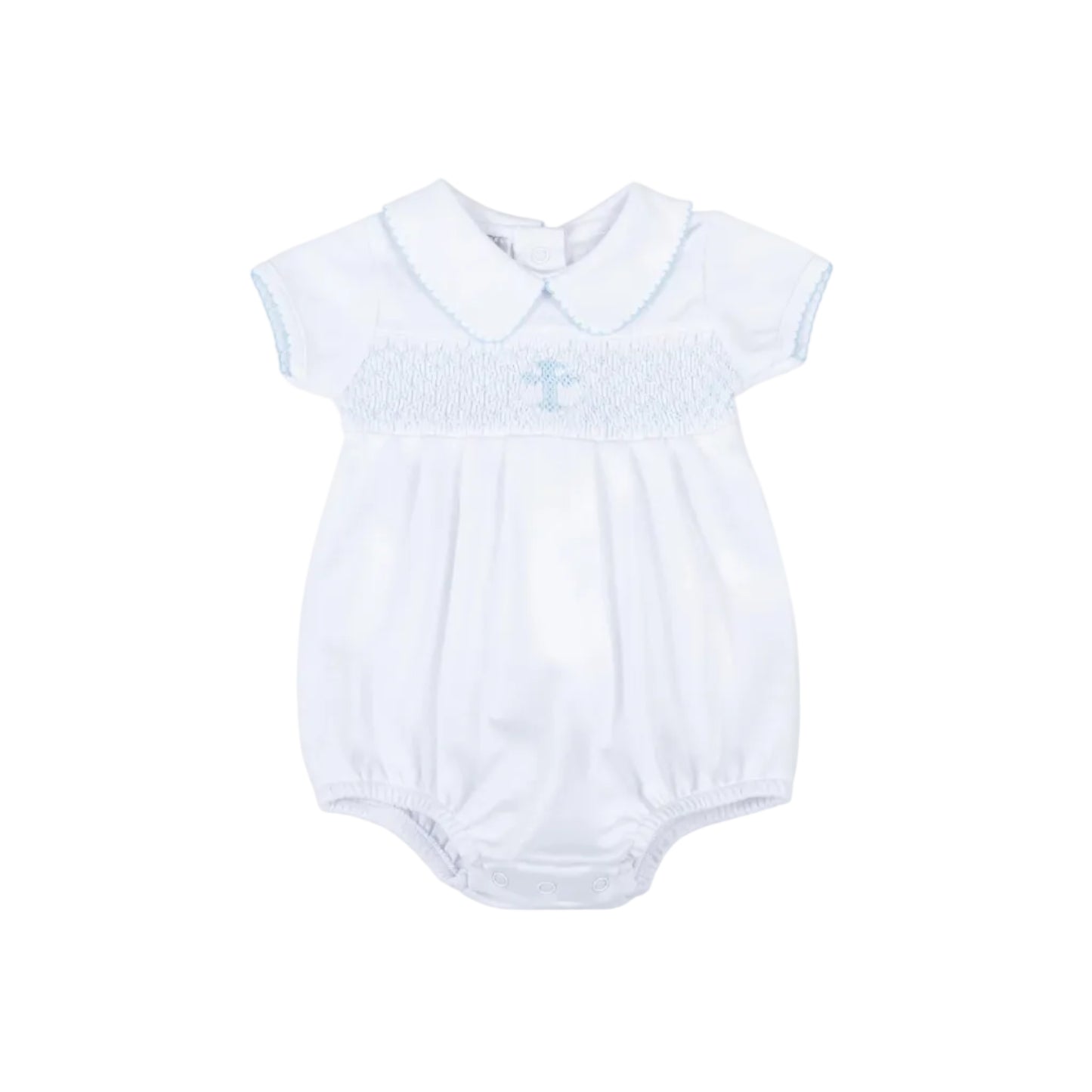 Blessed Blue Smocked Collared Bubble