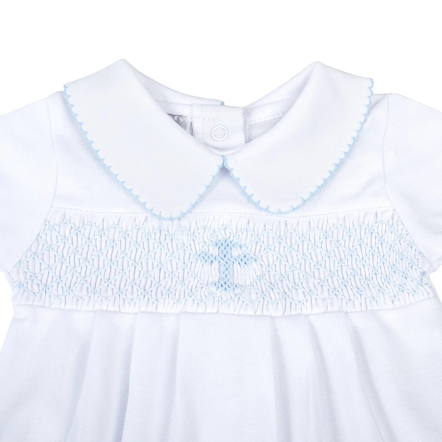 Blessed Blue Smocked Collared Bubble