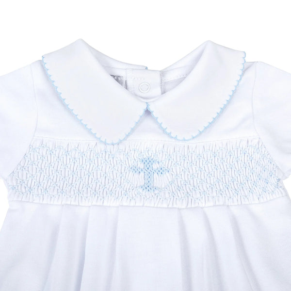 Blessed Blue Smocked Collared Bubble