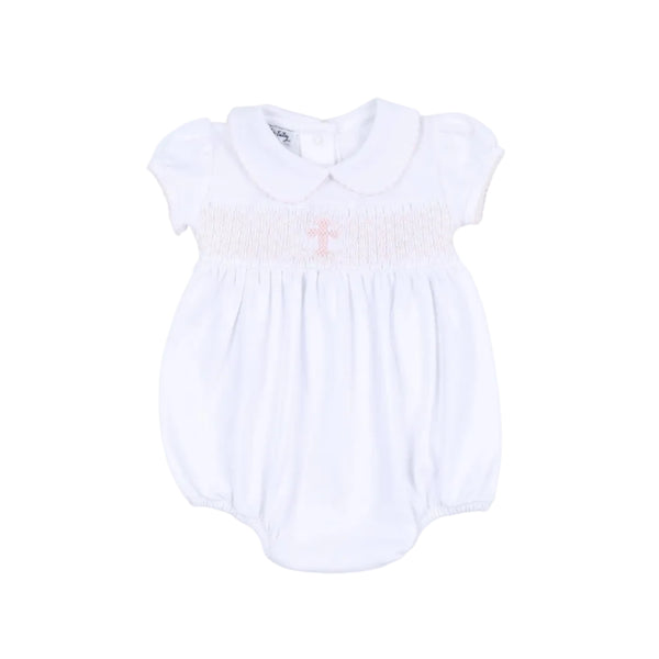 Blessed Pink Smocked Collared Bubble