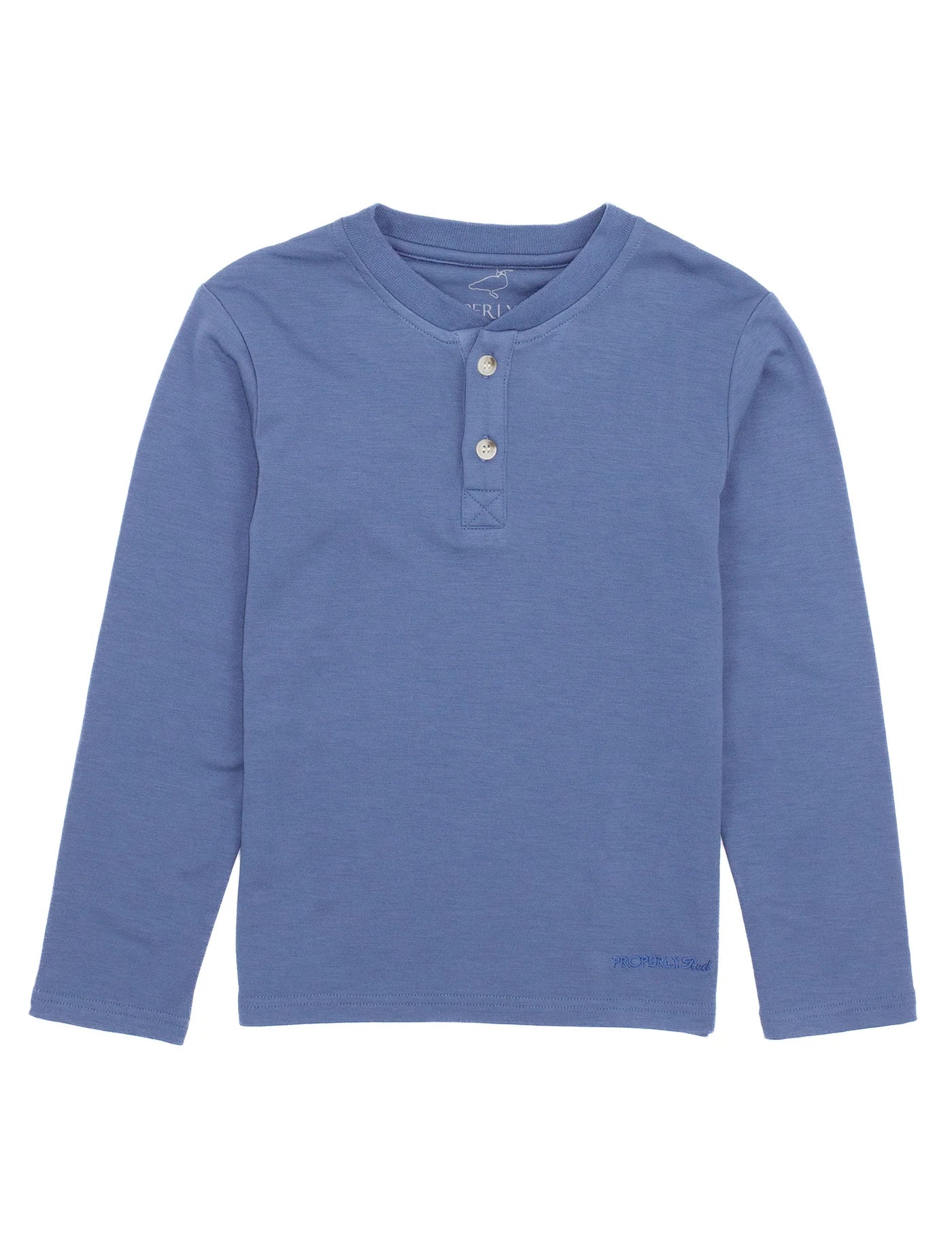 LD Shoreline Henley Long Sleeve Stone Blue