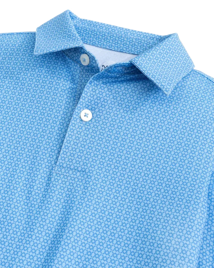 Driver Seaside Geo Perf Polo - Blue Stream
