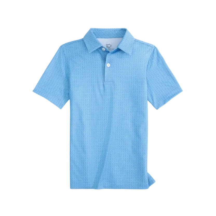 Driver Seaside Geo Perf Polo - Blue Stream