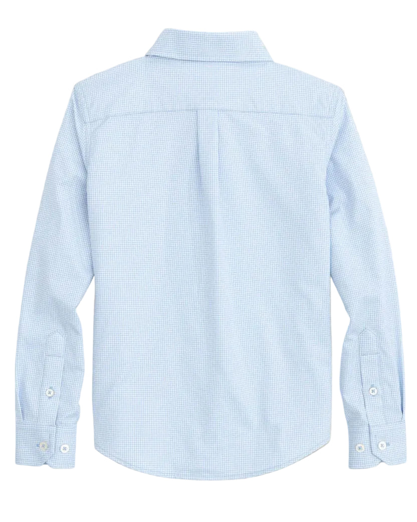 Boys Intercoastal Mini Gingham Button Down Shirt Tide Blue