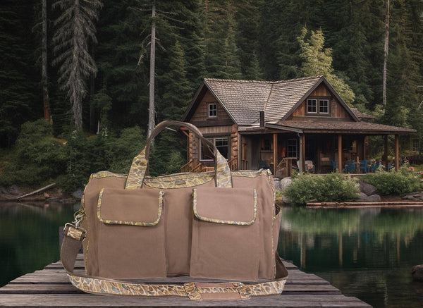 Shot Shell Brown Waxed Canvas Old School Camo Weekender Bag