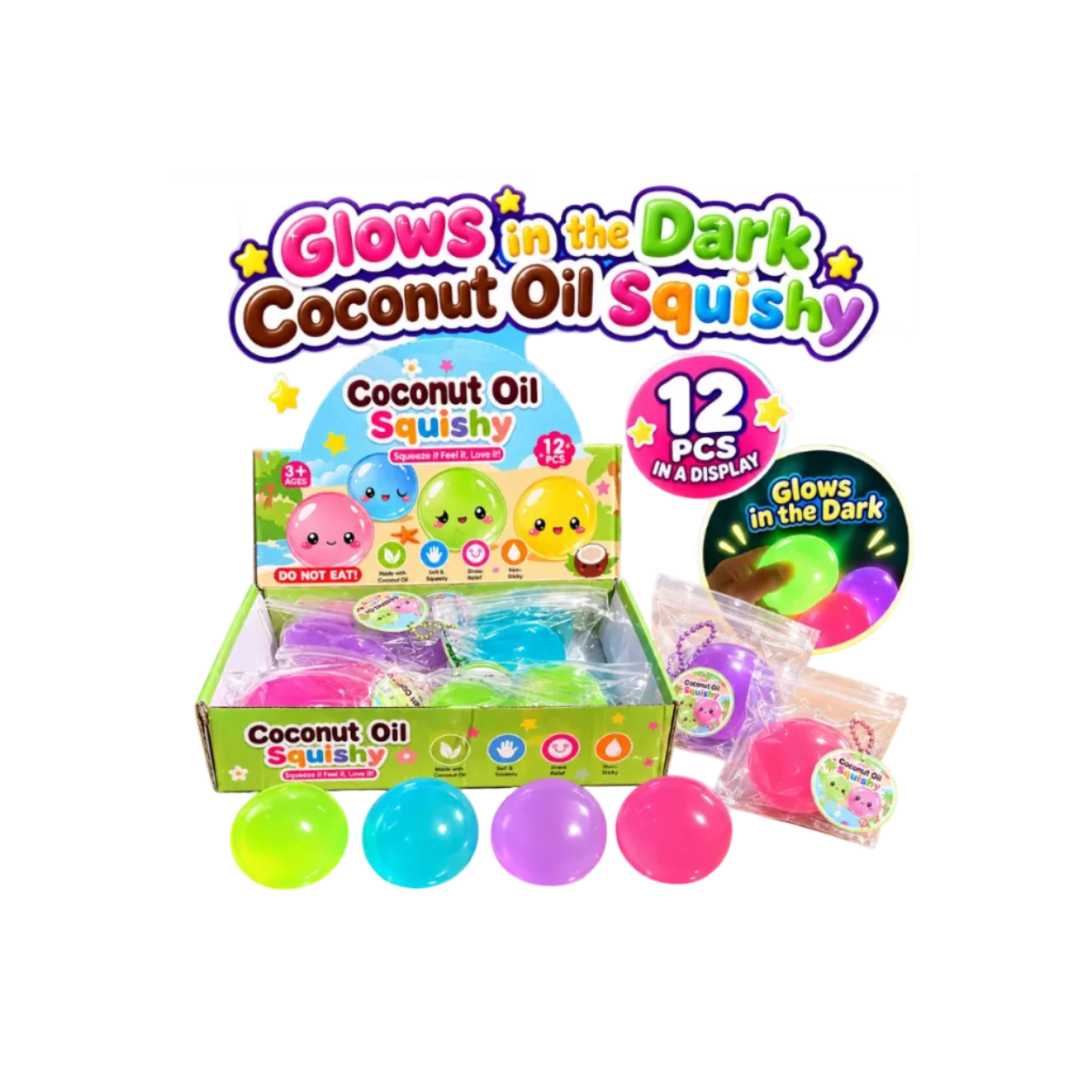 Glow in the Dark Coconut Oil Ball Squishy