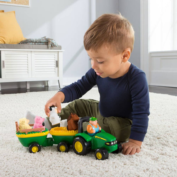 TOMY John Deere Animal Sounds Hayride Musical Tractor Toy