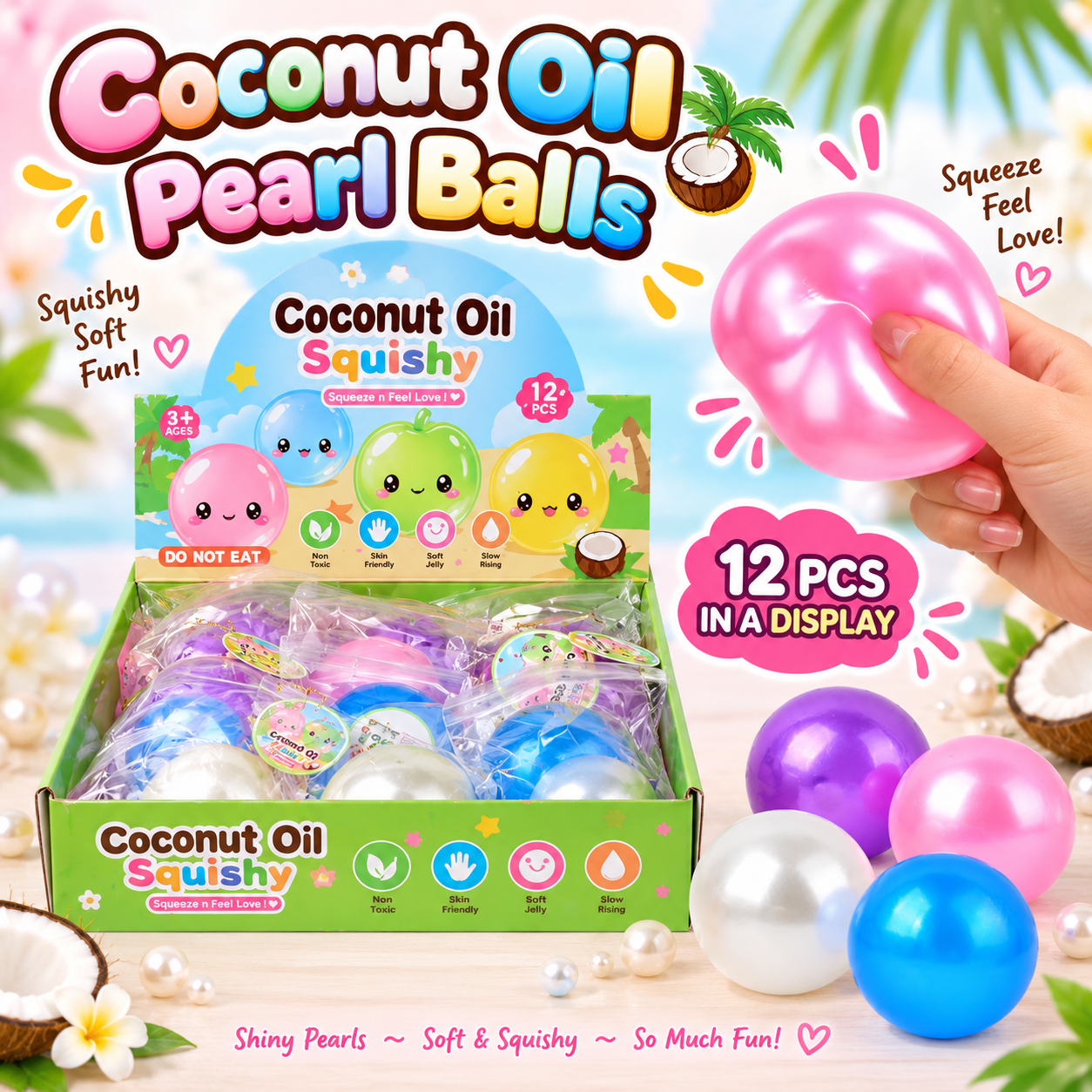 Pearl Coconut Oil Ball Squishy