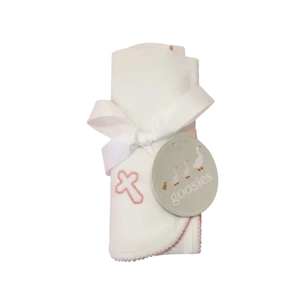 Pink Cross Embroidered Blanket