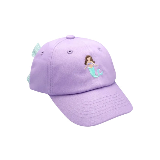 Lavender Mermaid Bow Baseball Hat