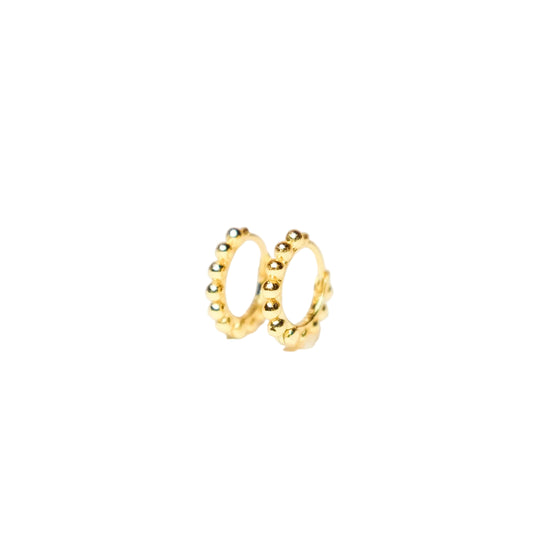 Gold Beaded Huggie Earrings