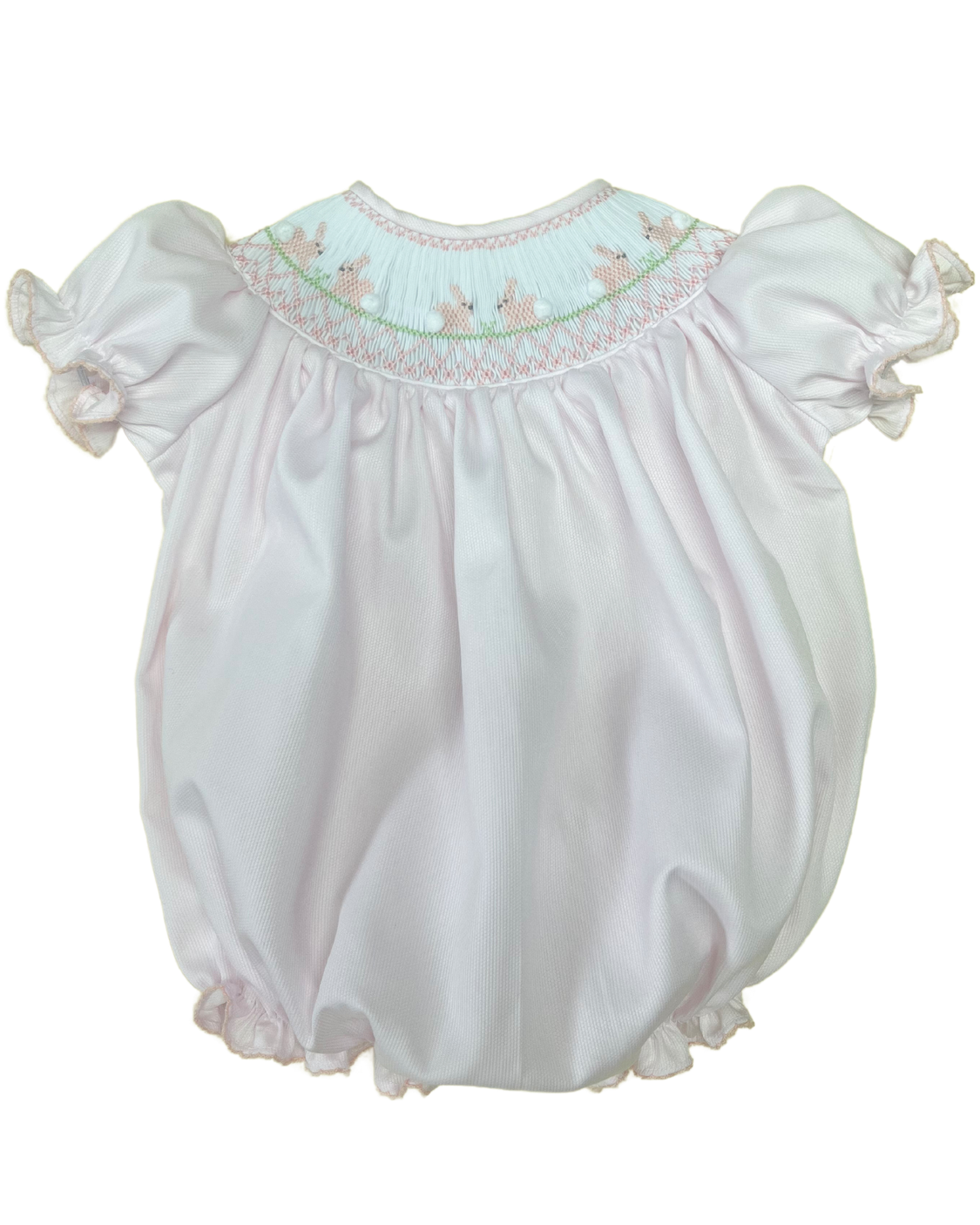 Emmie Bunny Smocked Bubble- Pink