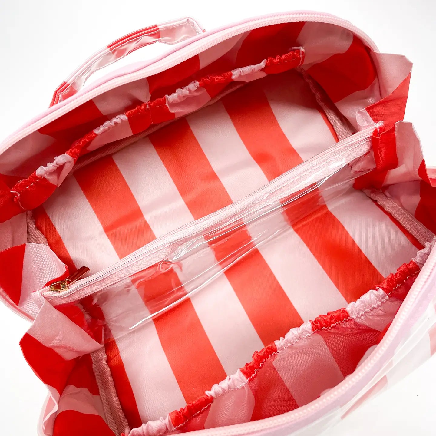 Gloss & Go Colorful Stripe Wipeable Cosmetic Toiletry Bag