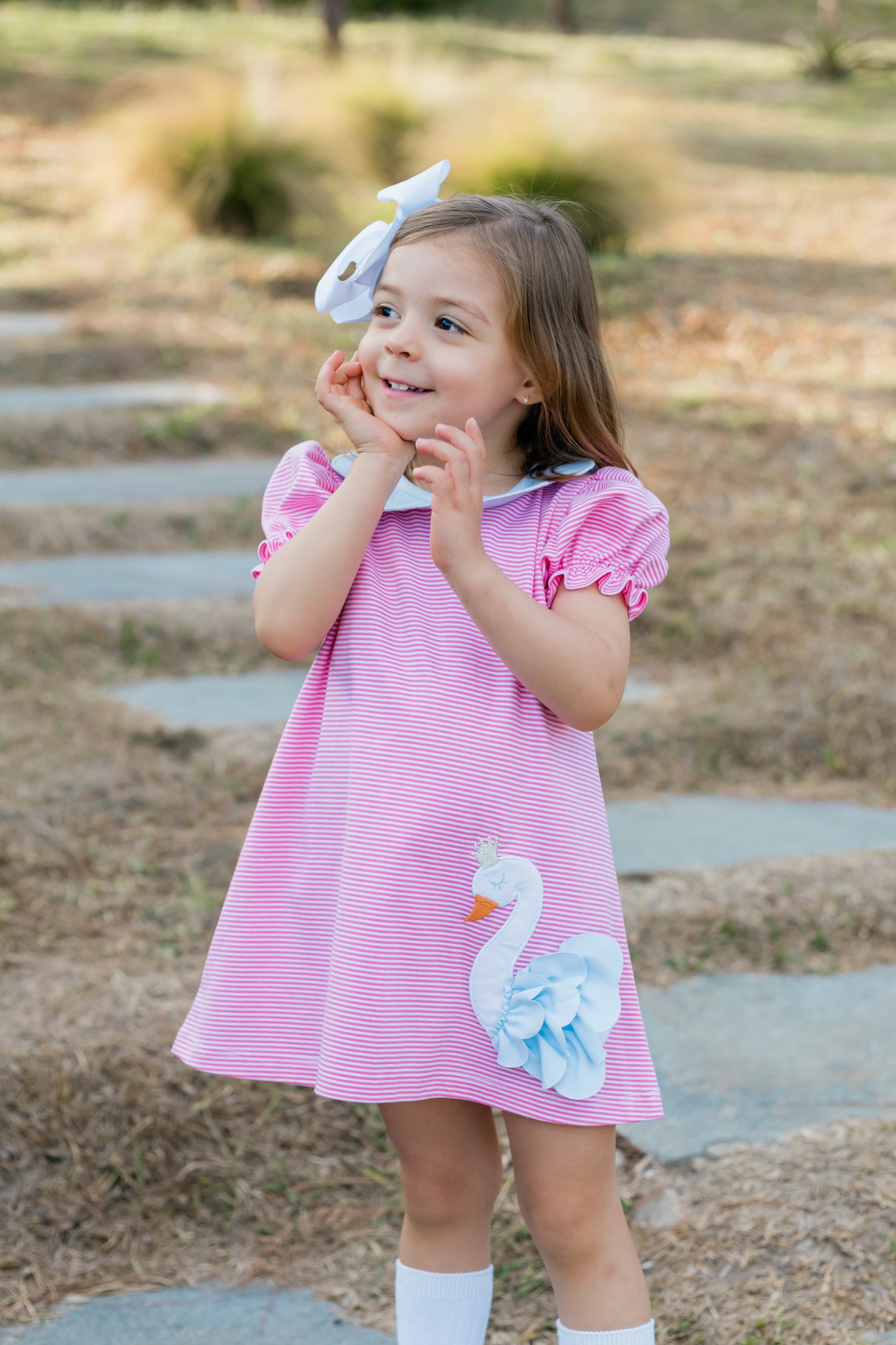 Swan Petal Collar Dress, Alpharetta Bitty Knit