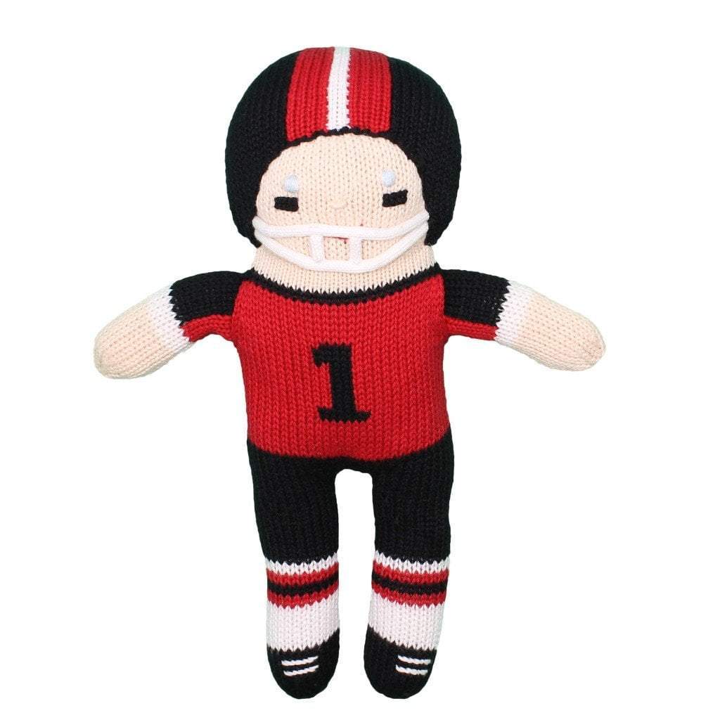 Red/Black Football Player 7" Rattle