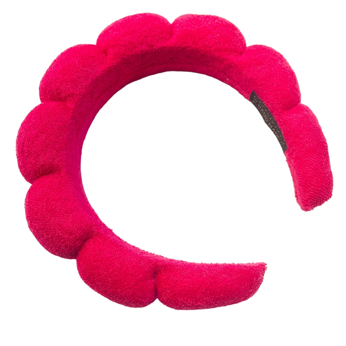 Terry Cloth Bubble Headband Fuchsia