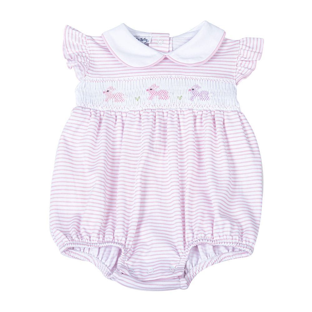 Hoppity Hop Classics Smocked Fluttters Bubble Pink