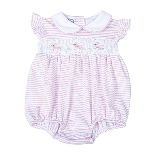 Hoppity Hop Classics Smocked Fluttters Bubble Pink