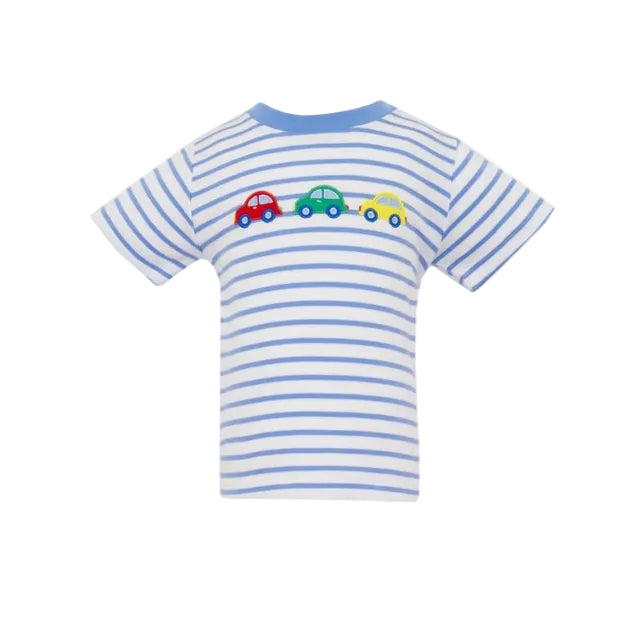 Beep Beep, Boys T-Shirt- Periwinkle knit stripe