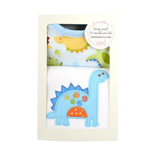 Dinosaur Medium Bib & Burp Box Set