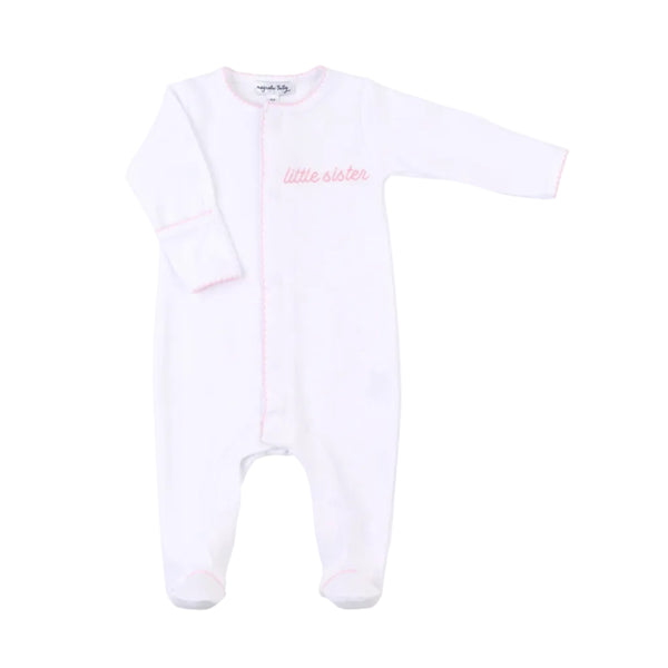 Little Sister Emb Footie Pink