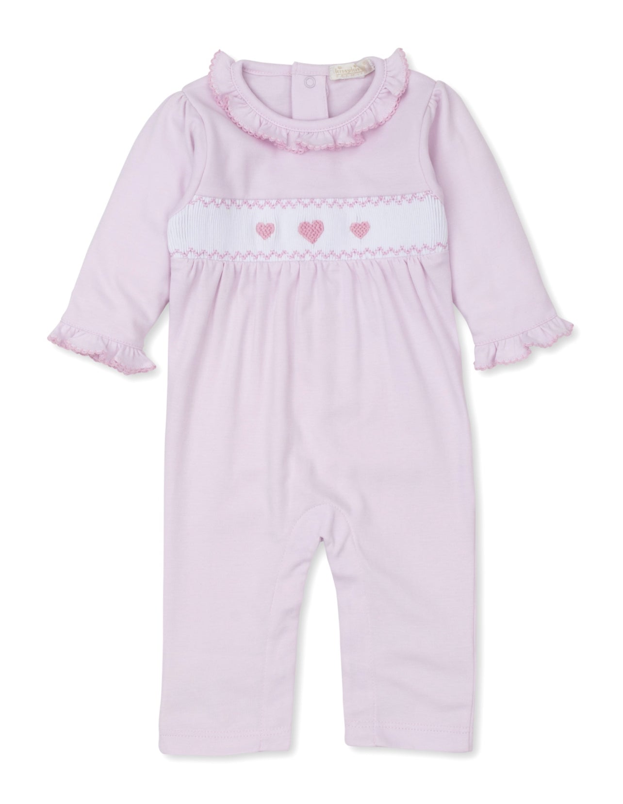 Heart Medley Playsuit w/ Hand Smocking Pink