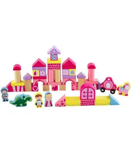 Pink 50 PC City Wood Block Set