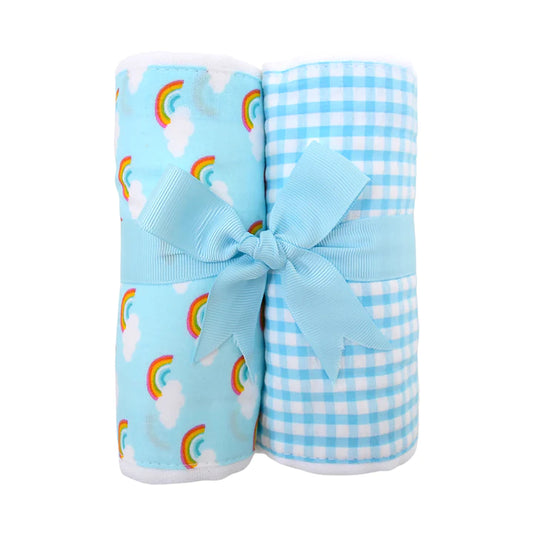 Rainbow Set of Two Fabric Burps