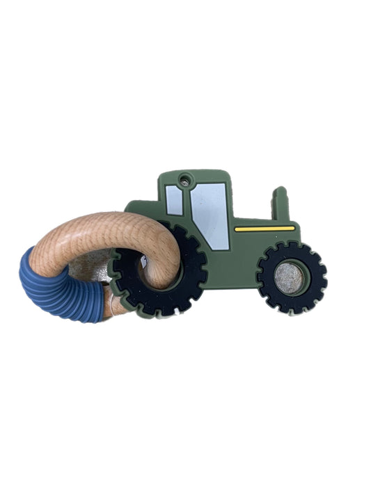 Green Tractor Silicone Teether