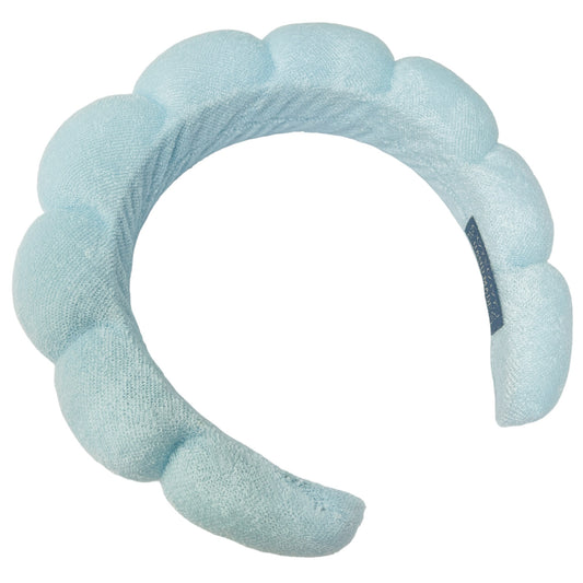 Terry Cloth Bubble Headband Light Blue