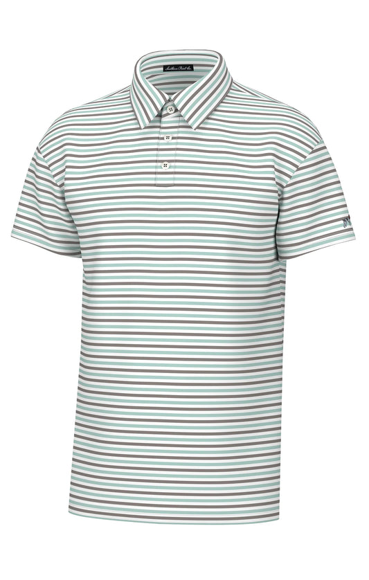 Youth Humprey Stripe Polo Light Green/Brown