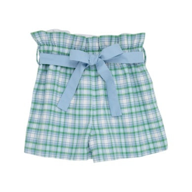 Maddie Bea Bag Shorts Woven Yarn Eastpoint Plaid/Barrington Blue