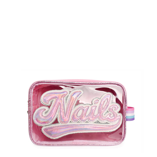 'nails' Pastel Pink Peekaboo Pouch