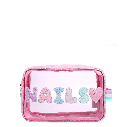 Pink Nails Clear Pouch