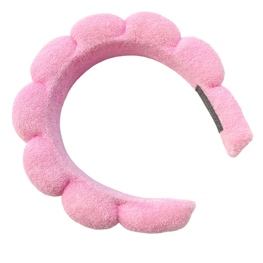 Terry Cloth Bubble Headband Pink